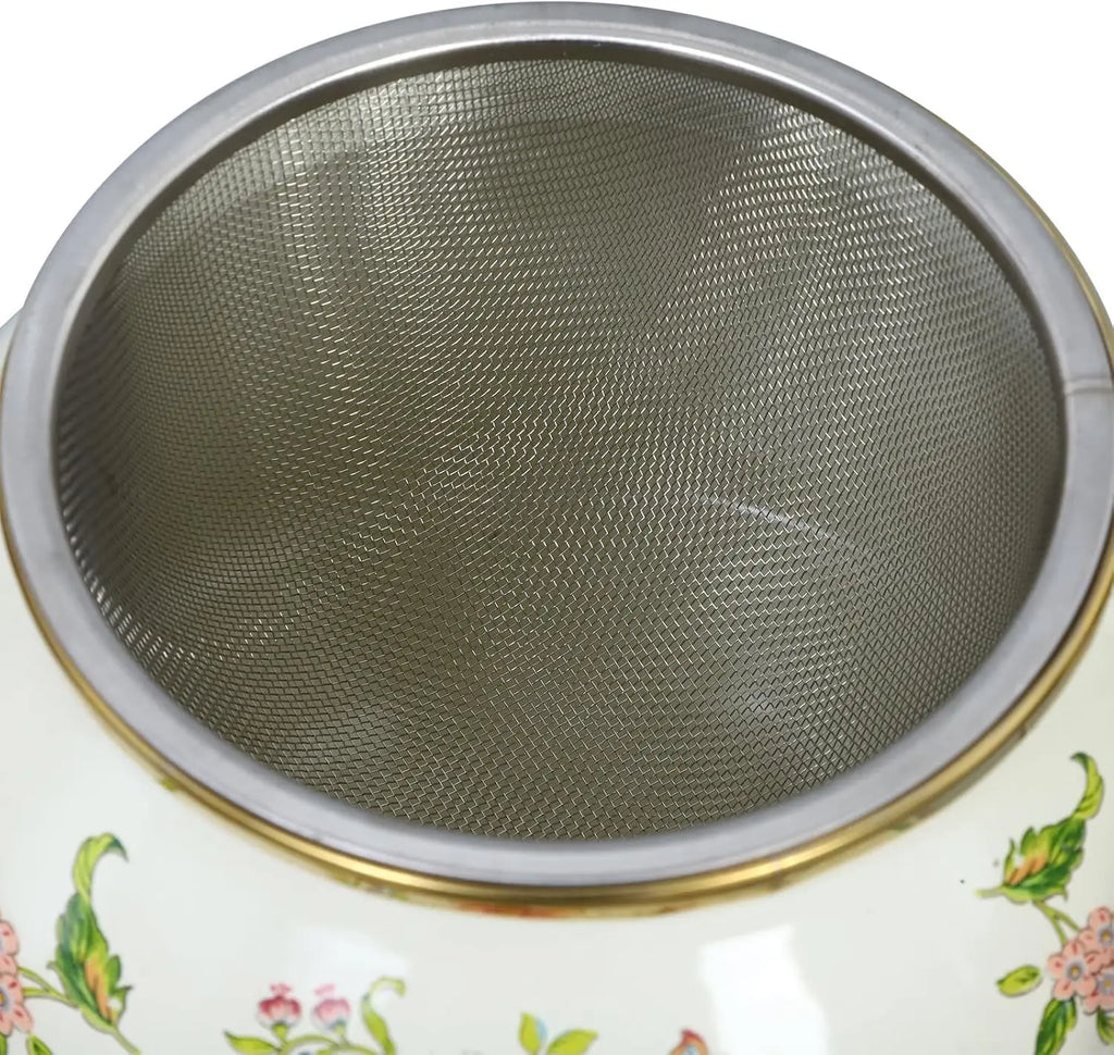 Vintage Enamel Teapot w/ Strainer (1L)