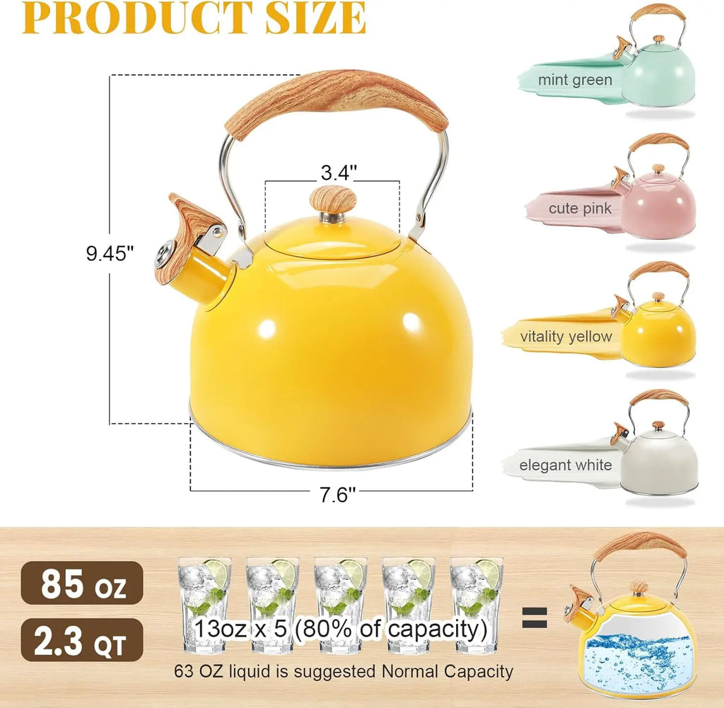 Stainless Steel Whistling Kettle (2.6QT)
