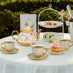 20pc Gold Flower Porcelain Tea Set