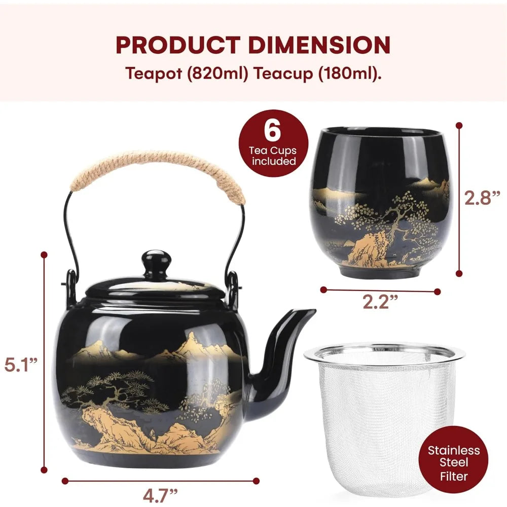 Elegant Porcelain Teapot & Cup Set