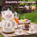 Gold Rack Porcelain Tea Set (20pc)
