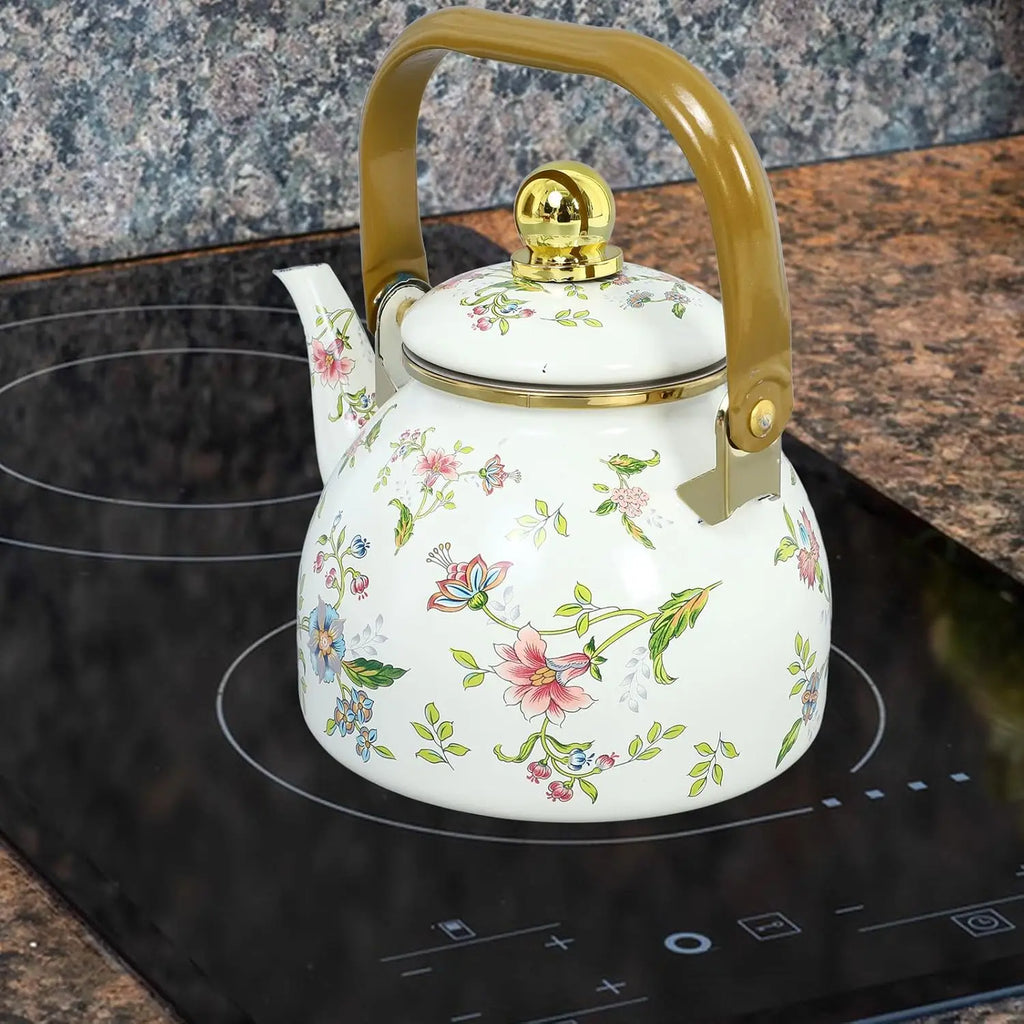 Vintage Enamel Teapot w/ Strainer (1L)