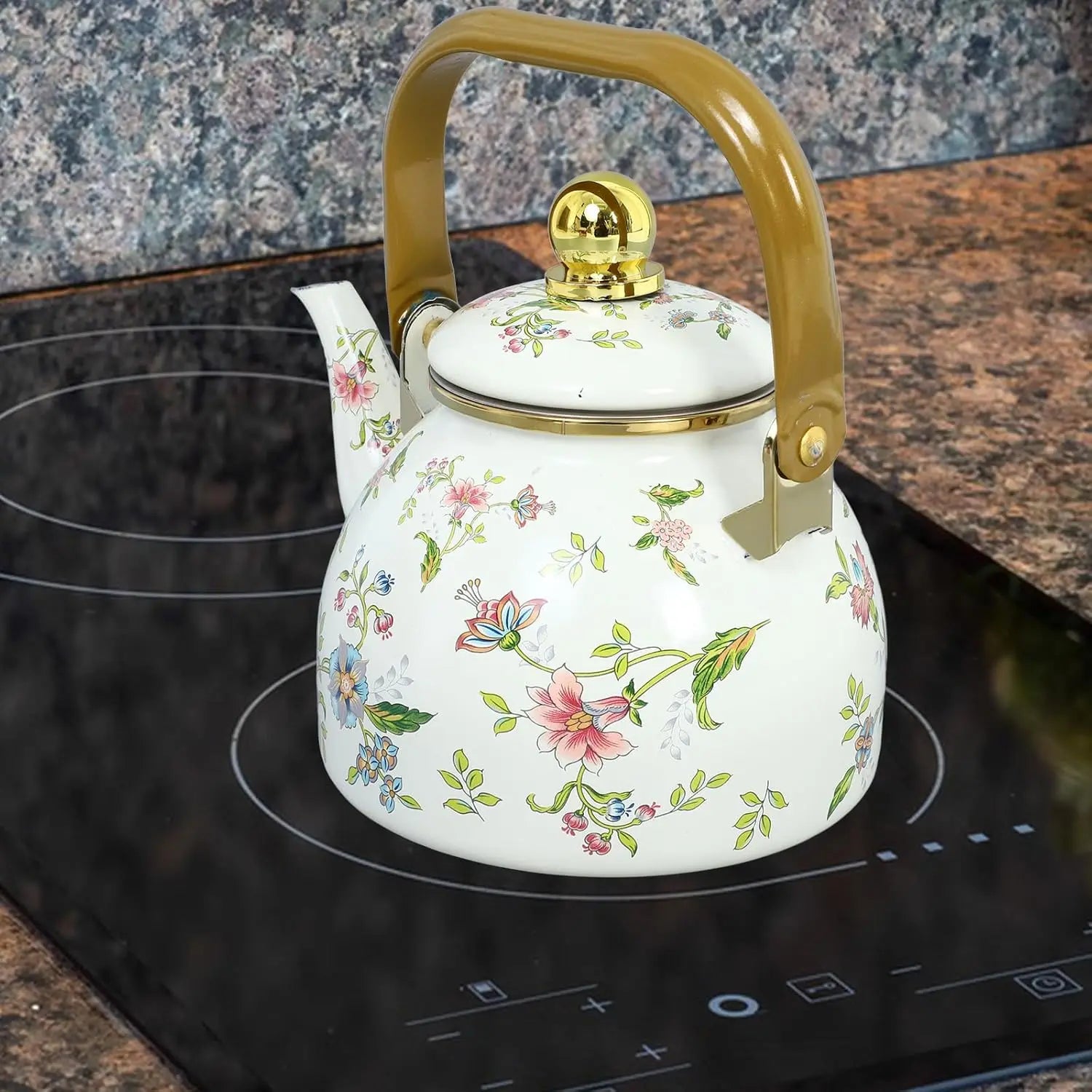 Vintage Enamel Teapot w/ Strainer (1L)