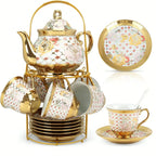 20pc Gold Flower Porcelain Tea Set