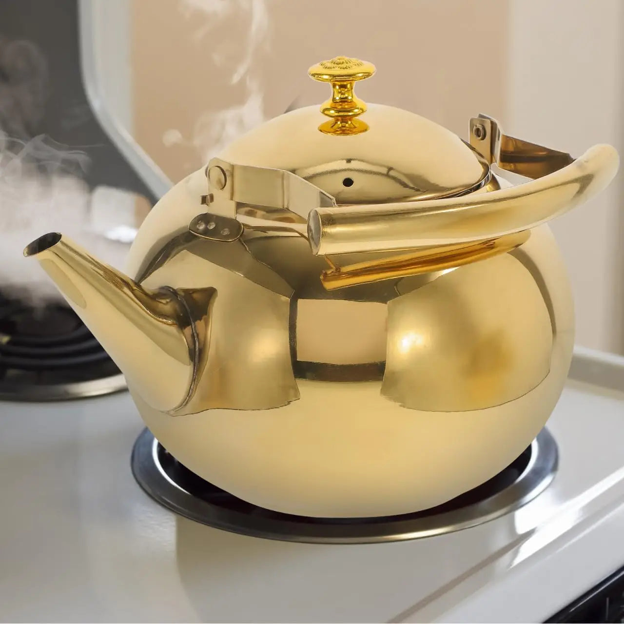 Gold Stainless Steel Tea Kettle (2L)