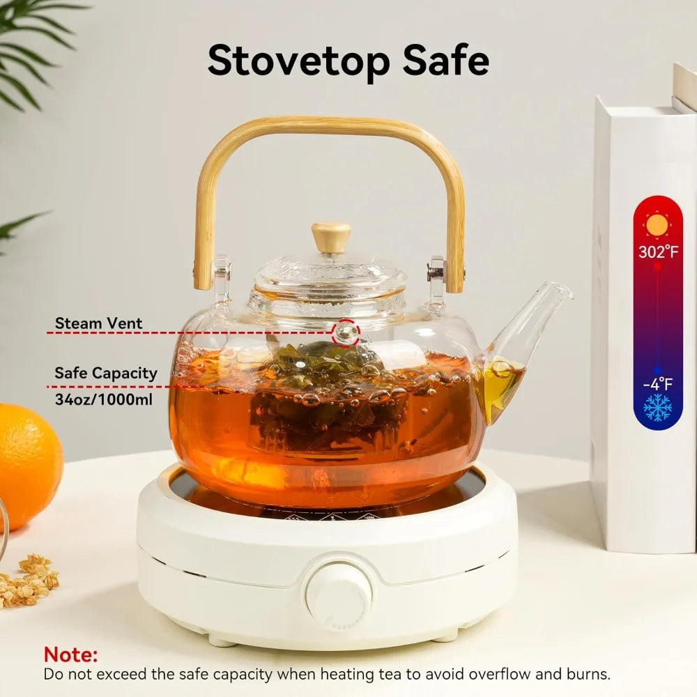 Glass Teapot w/ Filter (1000ml)