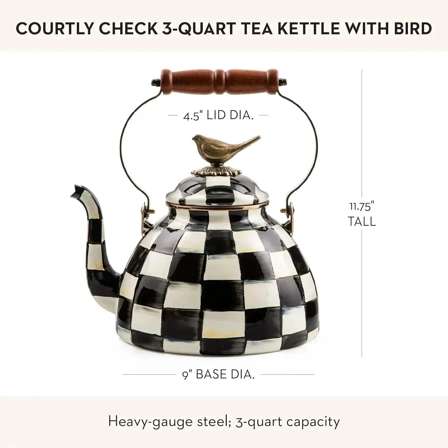 Enamel Stovetop Tea Kettle (3QT)