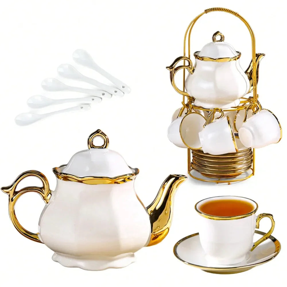 European Gold Flower Tea Set (20pc)