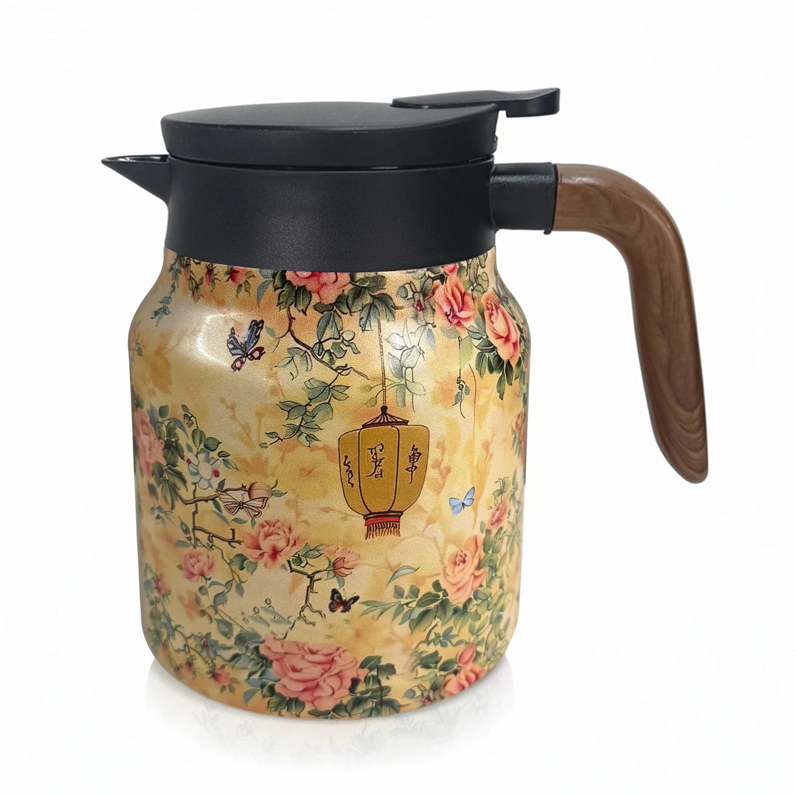 Floral Stainless Steel Teapot (1000ml)