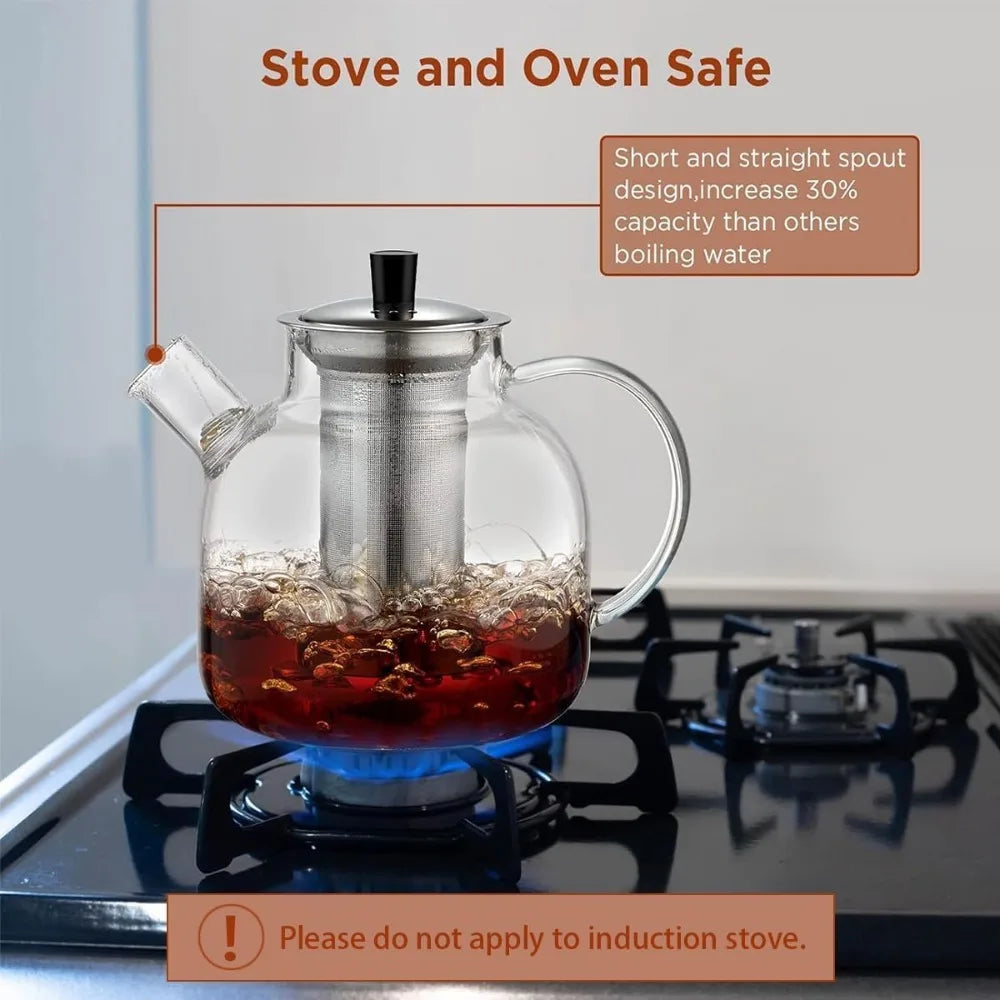 Large Glass Teapot w/ Infuser (1500ml)