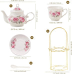 Gold Rack Porcelain Tea Set (20pc)