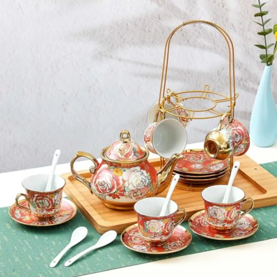 Zhehao Flower Tea Set with Spoon (20pc)