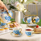 Vintage Flower Tea Set with Holder (20pc)