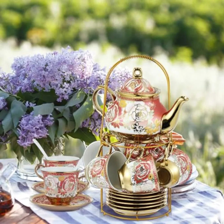 Zhehao Flower Tea Set with Spoon (20pc)