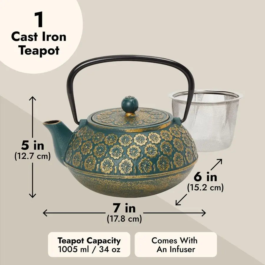 Cast Iron Teapot w/ Infuser (34oz)