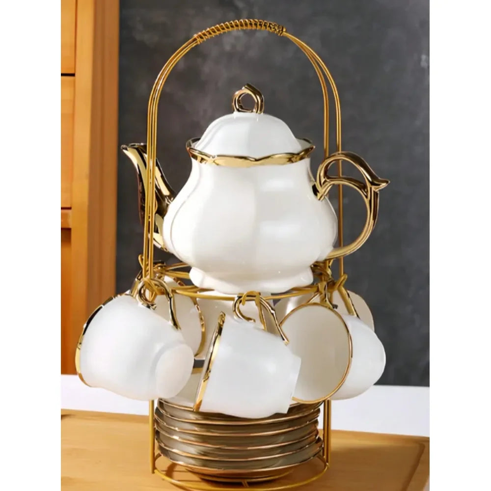 European Gold Flower Tea Set (20pc)