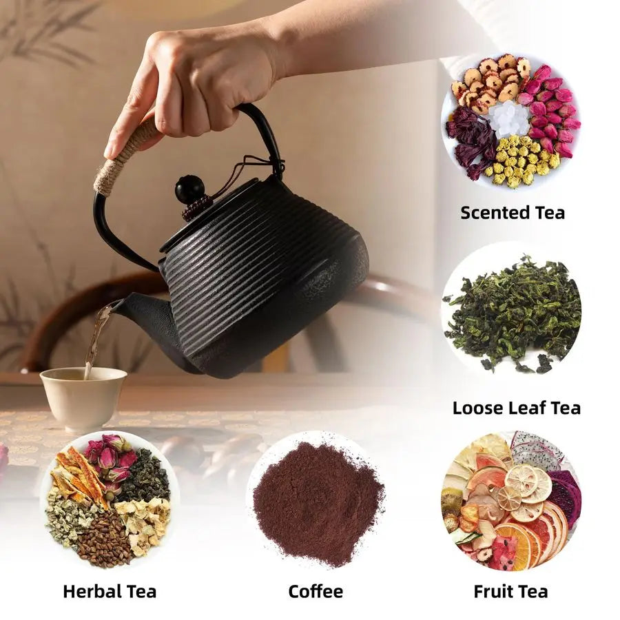 Enamel Interior Iron Teapot (1000ml)
