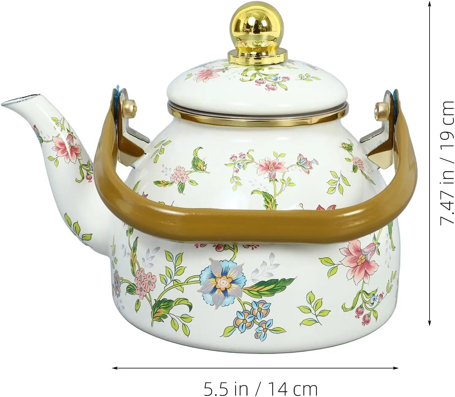 Vintage Enamel Teapot w/ Strainer (1L)
