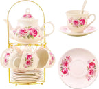 Gold Rack Porcelain Tea Set (20pc)