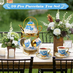 Vintage Flower Tea Set with Holder (20pc)