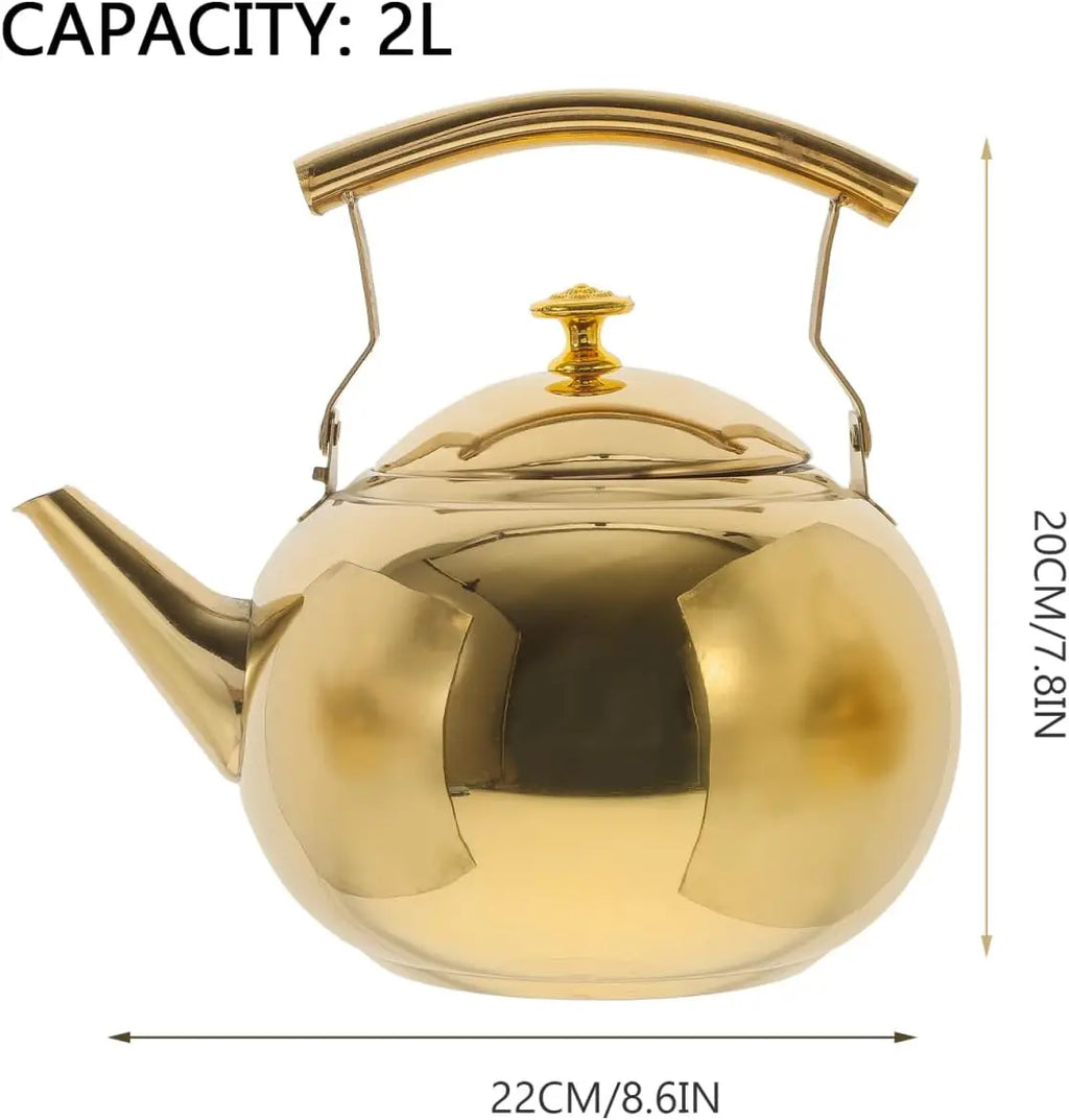 Gold Stainless Steel Tea Kettle (2L)