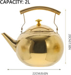 Gold Stainless Steel Tea Kettle (2L)