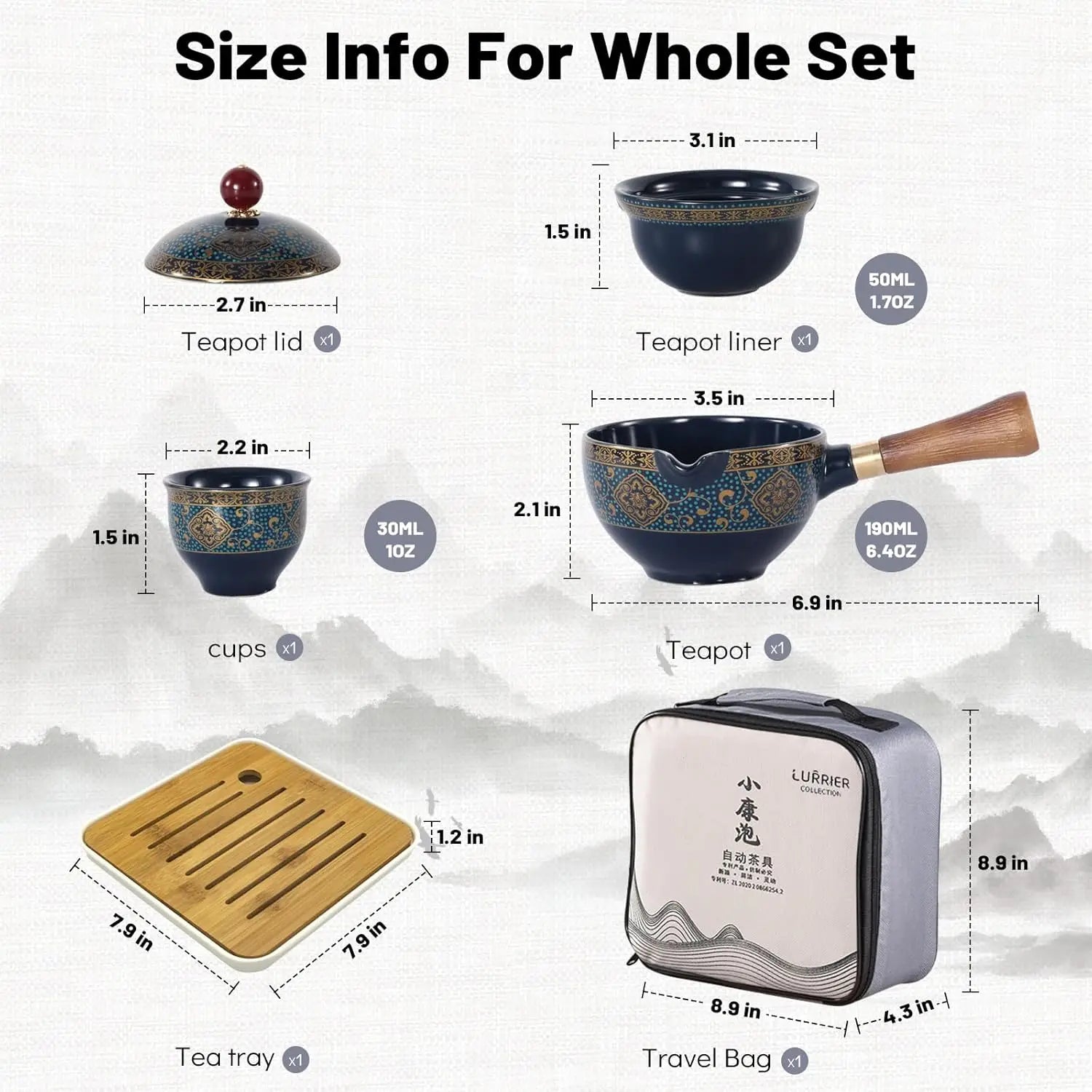 Portable Gongfu Tea Set with Infuser