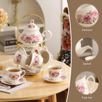 Gold Rack Porcelain Tea Set (20pc)