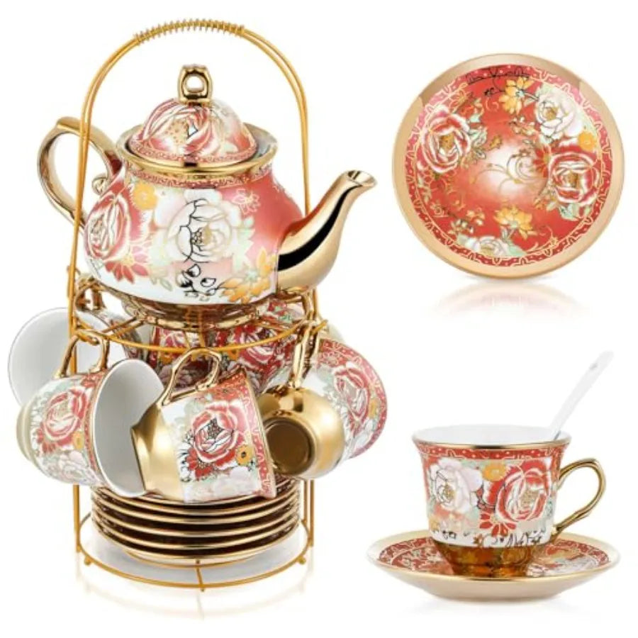 Zhehao Flower Tea Set with Spoon (20pc)