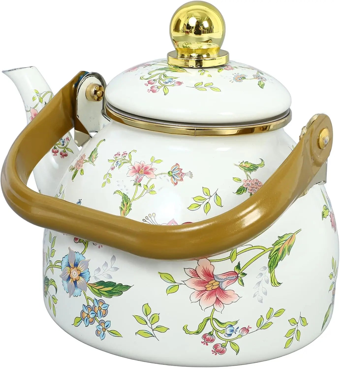 Vintage Enamel Teapot w/ Strainer (1L)