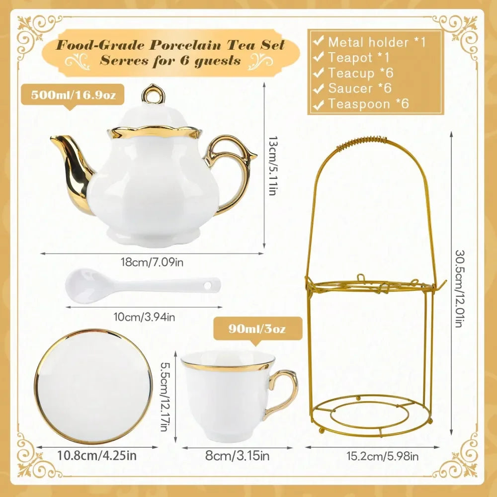 European Gold Flower Tea Set (20pc)