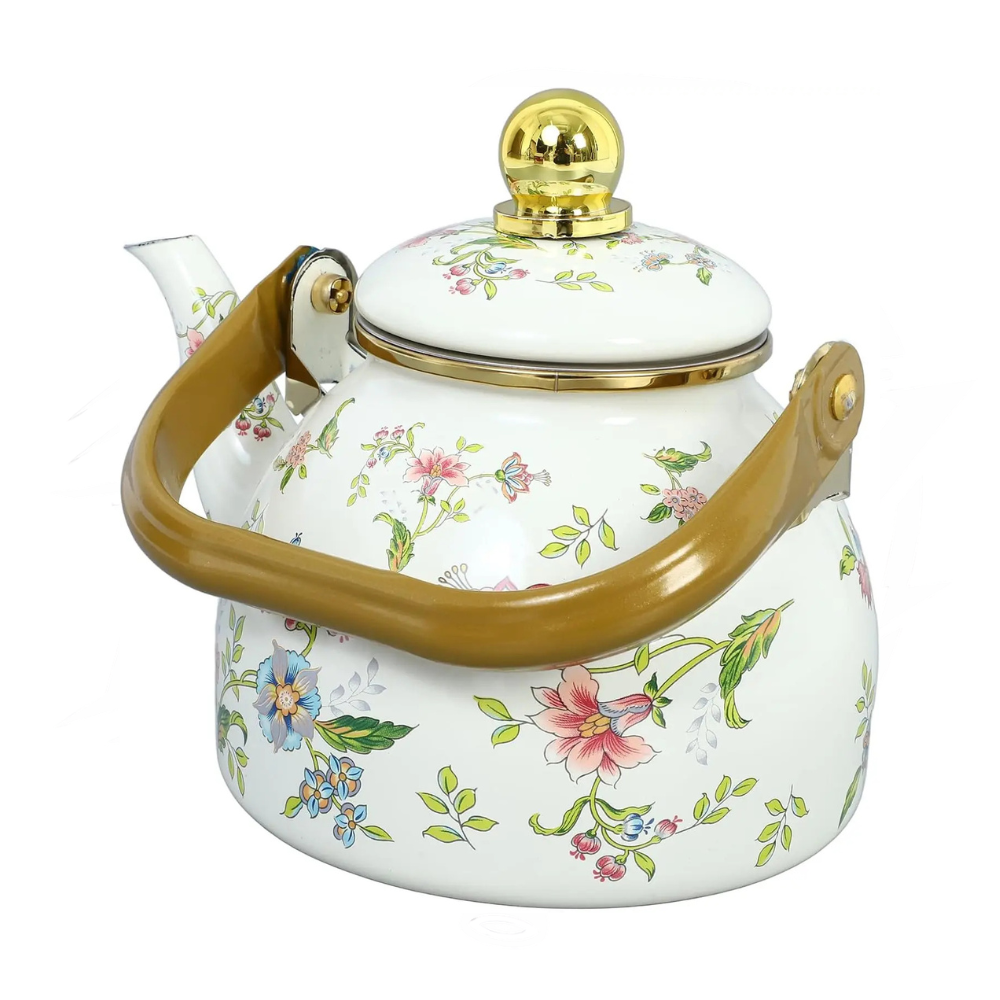 Vintage Enamel Teapot w/ Strainer (1L)